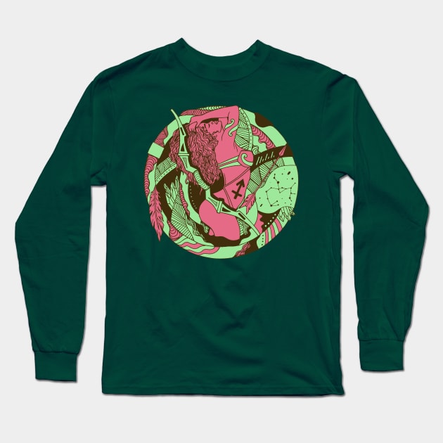 Pink Mint Sagittarius Beauty Long Sleeve T-Shirt by kenallouis